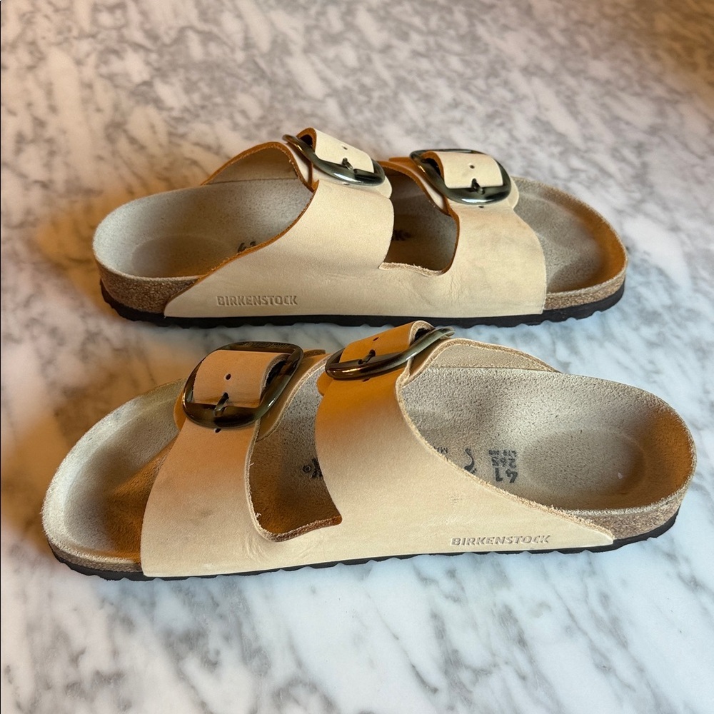 Birkenstock Arizona Big Buckle Tortoise Almond Nubuck 1018-861 Size 41 - Picture 4 of 6